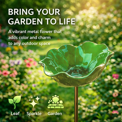 Colorful Metal Flower Stake for Birds, Bees & Butterflies