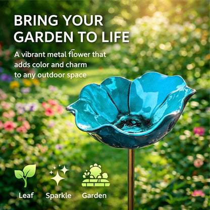 Colorful Metal Flower Stake for Birds, Bees & Butterflies