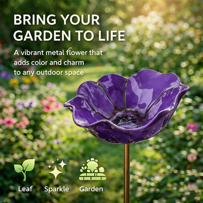 Colorful Metal Flower Stake for Birds, Bees & Butterflies
