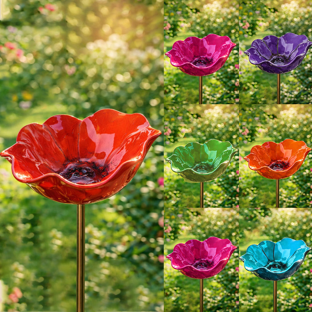Colorful Metal Flower Stake for Birds, Bees & Butterflies