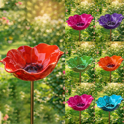 Colorful Metal Flower Stake for Birds, Bees & Butterflies
