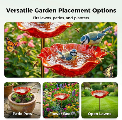 Colorful Metal Flower Stake for Birds, Bees & Butterflies
