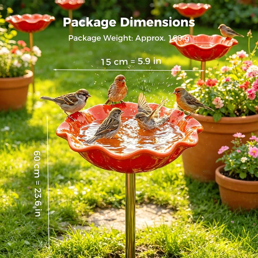 Colorful Metal Flower Stake for Birds, Bees & Butterflies