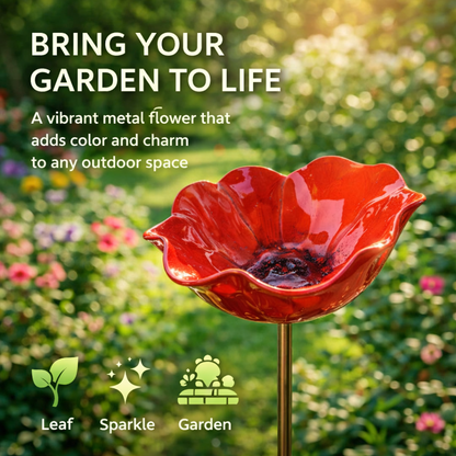 Colorful Metal Flower Stake for Birds, Bees & Butterflies