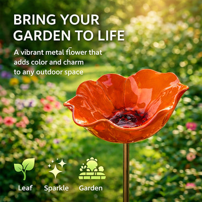 Colorful Metal Flower Stake for Birds, Bees & Butterflies