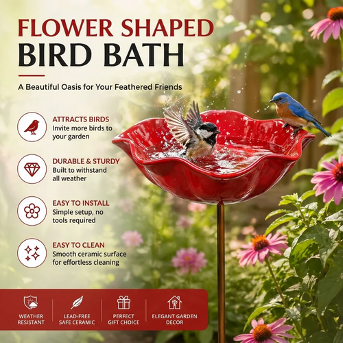 Colorful Metal Flower Stake for Birds, Bees & Butterflies